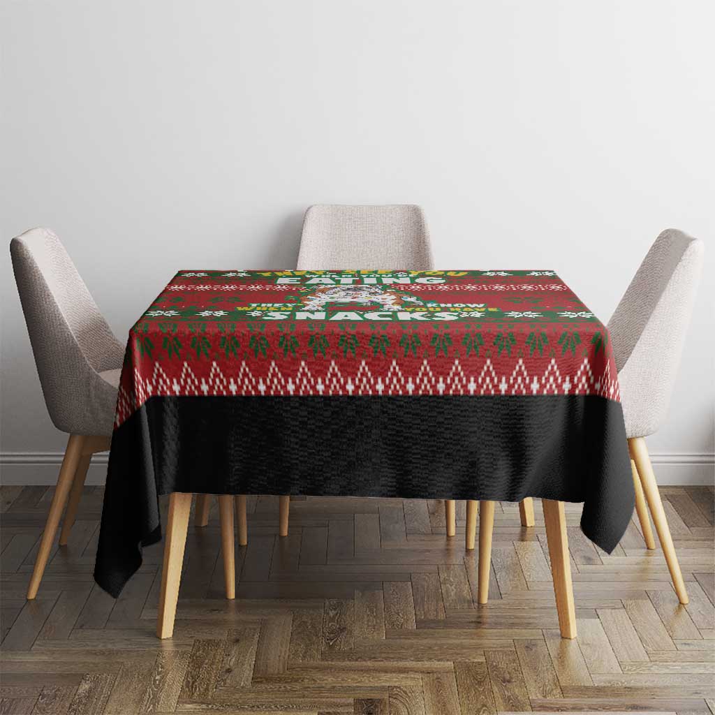 Bulldog Snacks Christmas Tablecloth They Know You Have Snacks - Wonder Print Shop
