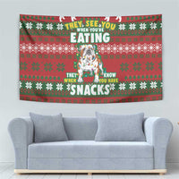Bulldog Snacks Christmas Tapestry They Know You Have Snacks - Wonder Print Shop