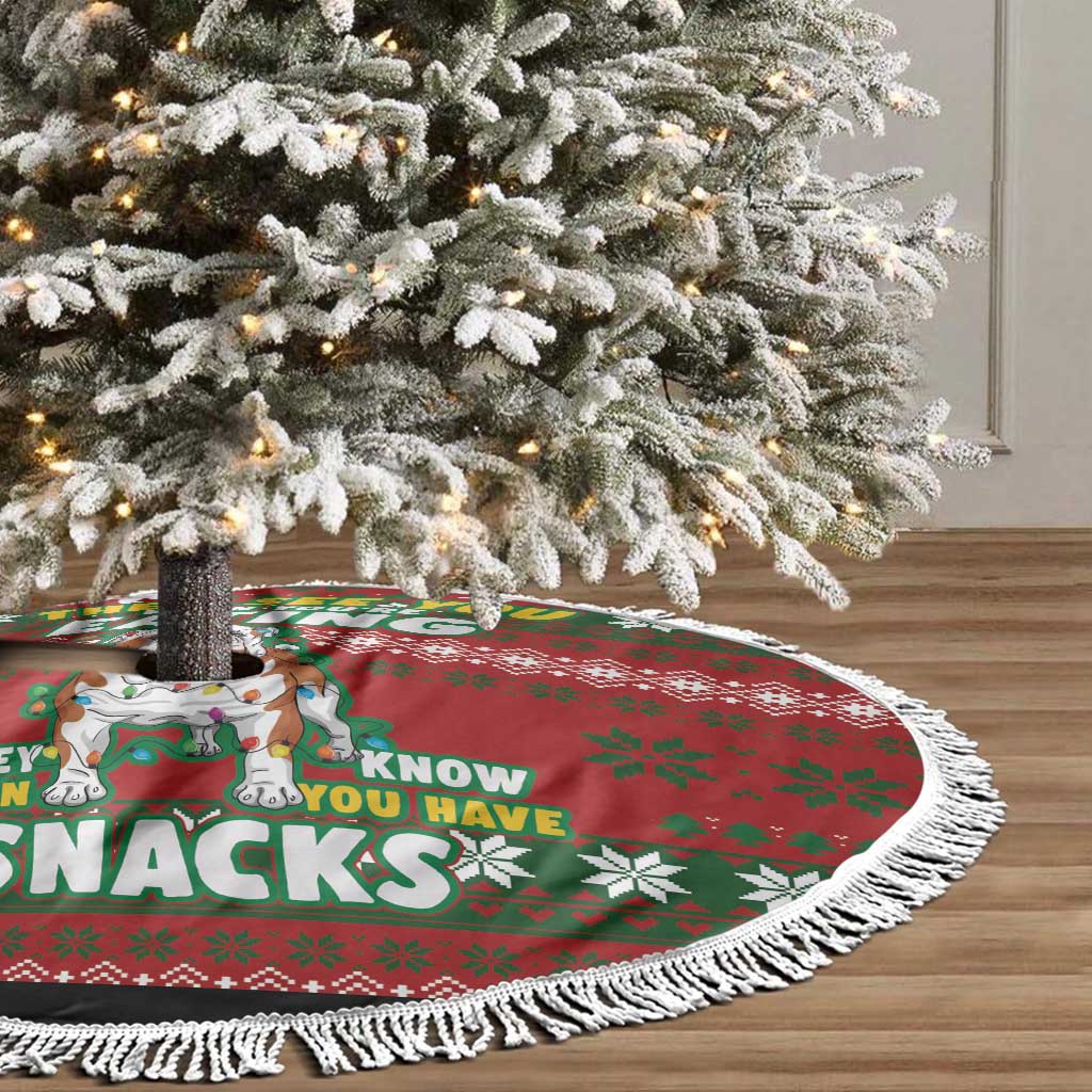 Bulldog Snacks Christmas Tree Skirt They Know You Have Snacks - Wonder Print Shop