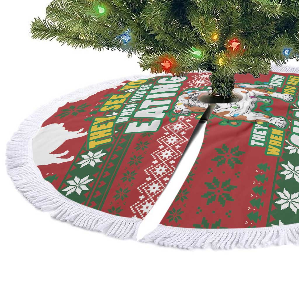 Bulldog Snacks Christmas Tree Skirt They Know You Have Snacks - Wonder Print Shop