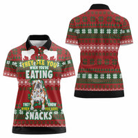 Bulldog Snacks Christmas Women Polo Shirt They Know You Have Snacks - Wonder Print Shop