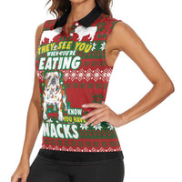 Bulldog Snacks Christmas Women Sleeveless Polo Shirt They Know You Have Snacks - Wonder Print Shop