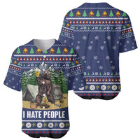 Bear Christmas Baseball Jersey Camping I Hate People - Wonder Print Shop