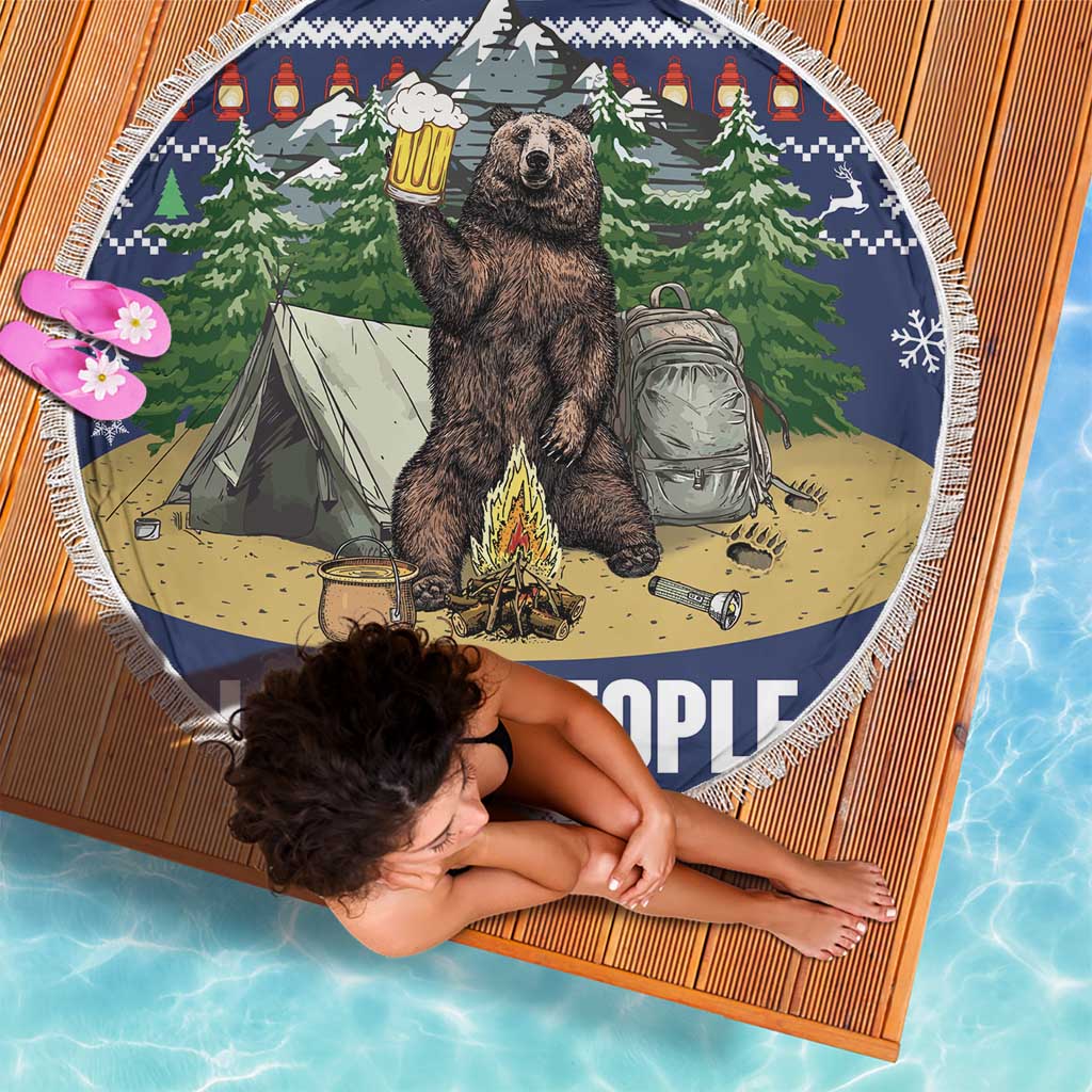 Bear Christmas Beach Blanket Camping I Hate People - Wonder Print Shop