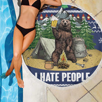 Bear Christmas Beach Blanket Camping I Hate People - Wonder Print Shop