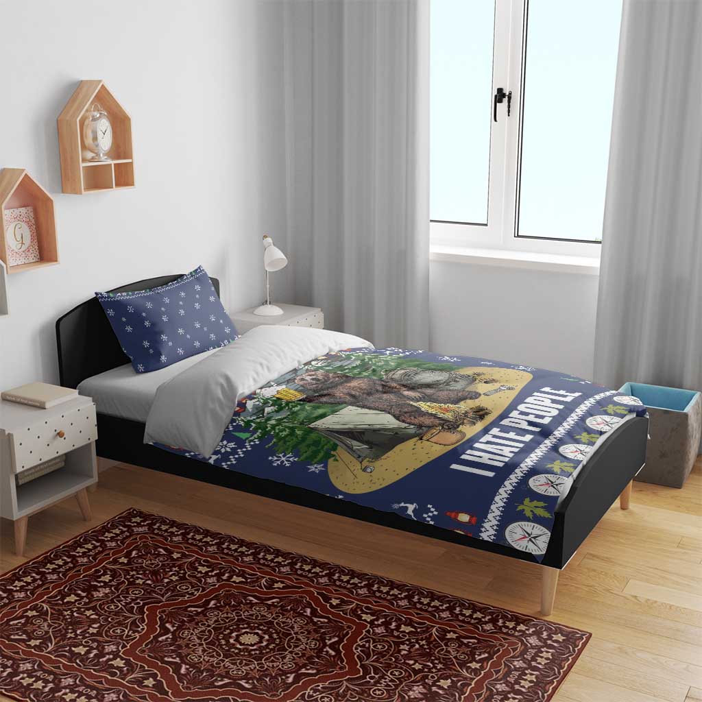 Bear Christmas Bedding Set Camping I Hate People - Wonder Print Shop