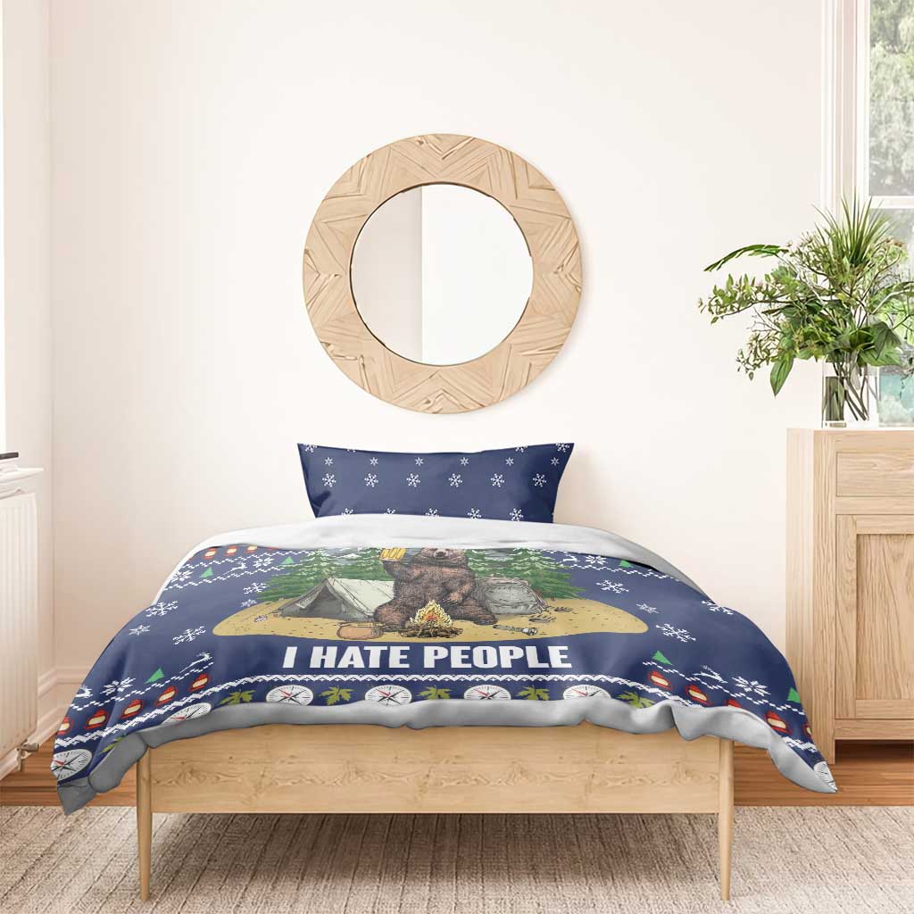 Bear Christmas Bedding Set Camping I Hate People - Wonder Print Shop