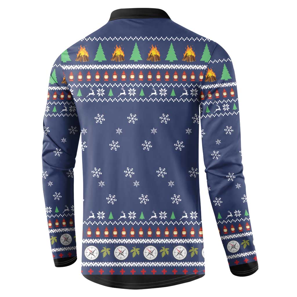 Bear Christmas Button Sweatshirt Camping I Hate People - Wonder Print Shop