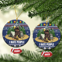 Bear Christmas Ceramic Ornament Camping I Hate People - Wonder Print Shop