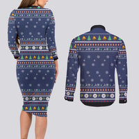 Bear Christmas Couples Matching Long Sleeve Bodycon Dress and Long Sleeve Button Shirt Camping I Hate People - Wonder Print Shop
