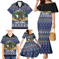 Bear Christmas Family Matching Mermaid Dress and Hawaiian Shirt Camping I Hate People - Wonder Print Shop