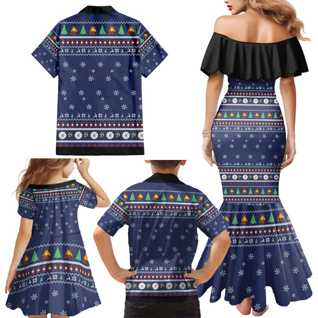Bear Christmas Family Matching Mermaid Dress and Hawaiian Shirt Camping I Hate People - Wonder Print Shop