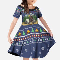 Bear Christmas Family Matching Off The Shoulder Long Sleeve Dress and Hawaiian Shirt Camping I Hate People - Wonder Print Shop