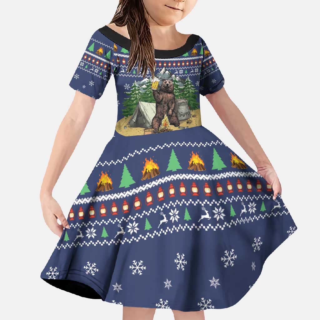 Bear Christmas Family Matching Off Shoulder Maxi Dress and Hawaiian Shirt Camping I Hate People - Wonder Print Shop