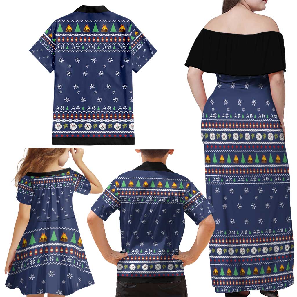 Bear Christmas Family Matching Off Shoulder Maxi Dress and Hawaiian Shirt Camping I Hate People - Wonder Print Shop