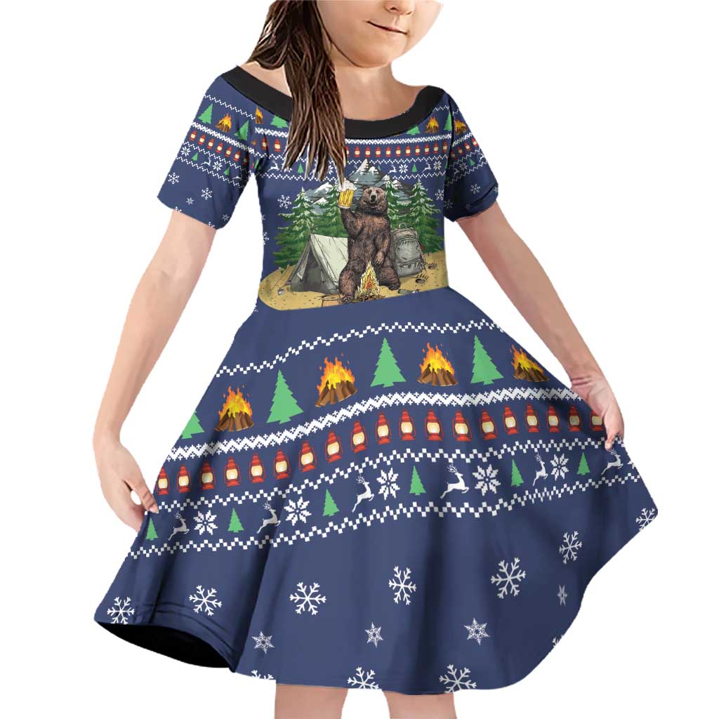 Bear Christmas Family Matching Off Shoulder Short Dress and Hawaiian Shirt Camping I Hate People - Wonder Print Shop