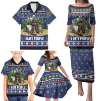 Bear Christmas Family Matching Puletasi and Hawaiian Shirt Camping I Hate People - Wonder Print Shop