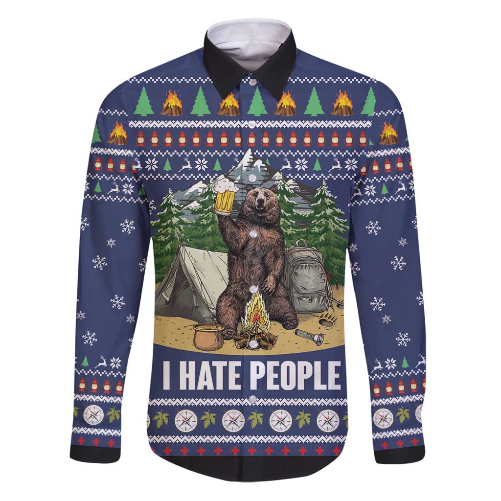 Bear Christmas Family Matching Puletasi and Hawaiian Shirt Camping I Hate People - Wonder Print Shop