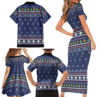 Bear Christmas Family Matching Short Sleeve Bodycon Dress and Hawaiian Shirt Camping I Hate People - Wonder Print Shop