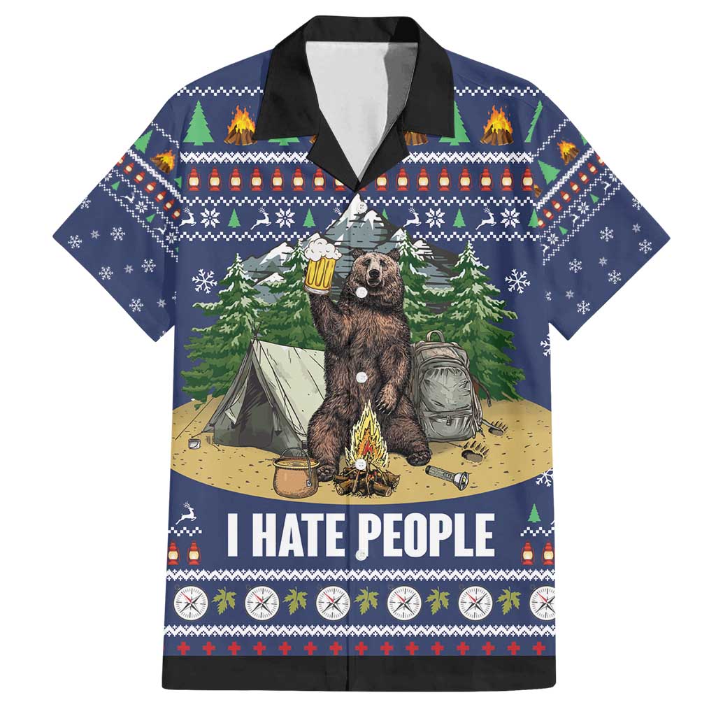 Bear Christmas Family Matching Tank Maxi Dress and Hawaiian Shirt Camping I Hate People - Wonder Print Shop