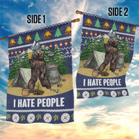Bear Christmas Garden Flag Camping I Hate People - Wonder Print Shop