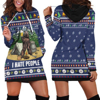 Bear Christmas Hoodie Dress Camping I Hate People - Wonder Print Shop