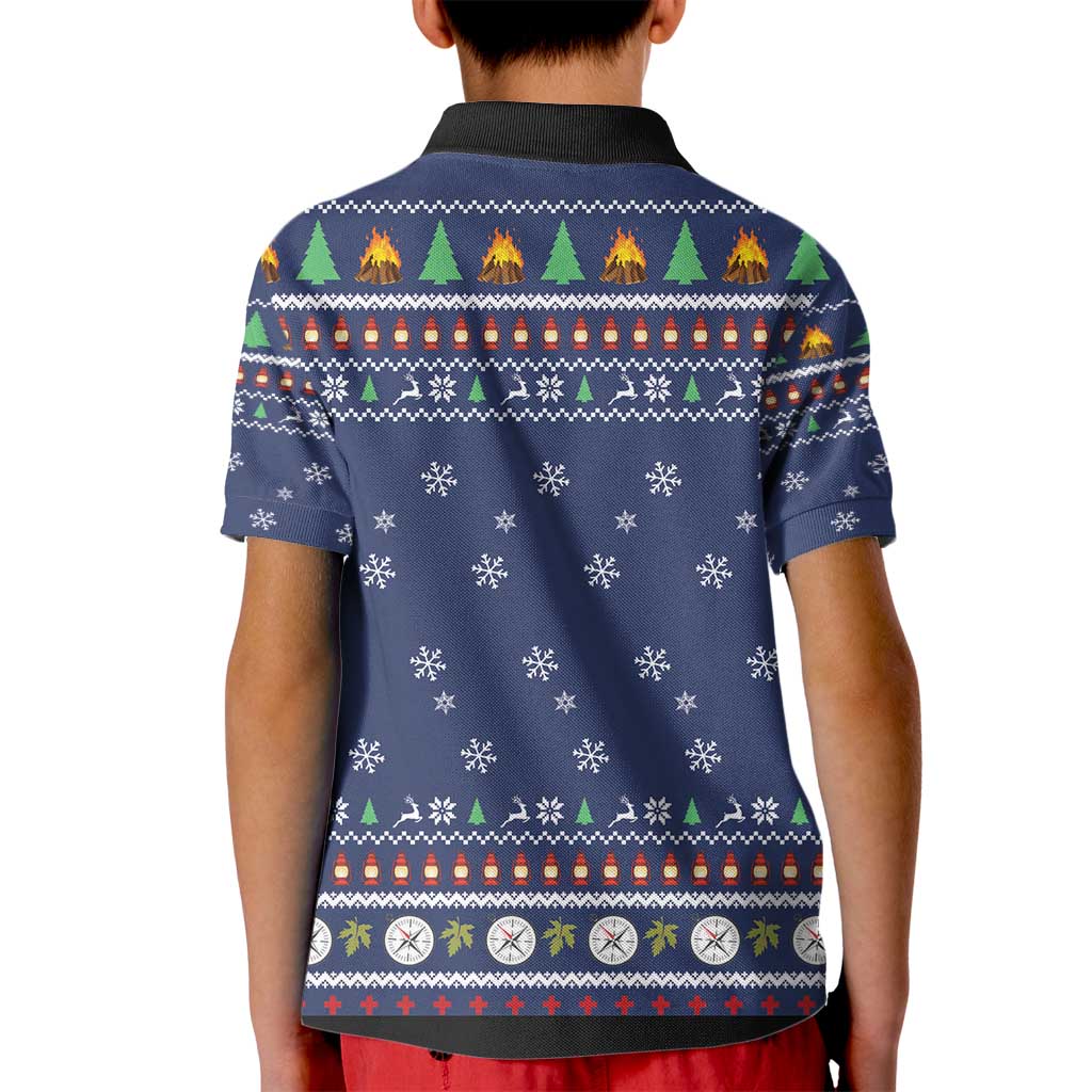 Bear Christmas Kid Polo Shirt Camping I Hate People - Wonder Print Shop