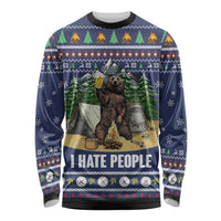 Bear Christmas Long Sleeve Shirt Camping I Hate People - Wonder Print Shop