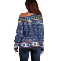 Bear Christmas Off Shoulder Sweater Camping I Hate People - Wonder Print Shop