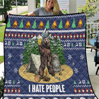 Bear Christmas Quilt Camping I Hate People - Wonder Print Shop