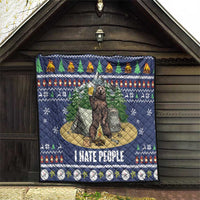 Bear Christmas Quilt Camping I Hate People - Wonder Print Shop