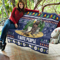 Bear Christmas Quilt Camping I Hate People - Wonder Print Shop