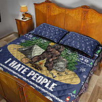 Bear Christmas Quilt Bed Set Camping I Hate People - Wonder Print Shop