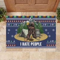 Bear Christmas Rubber Doormat Camping I Hate People - Wonder Print Shop