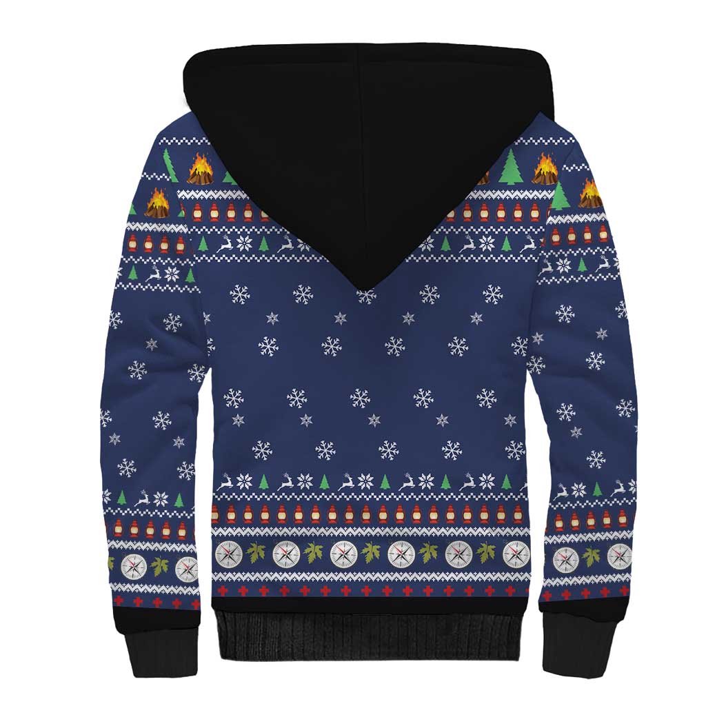 Bear Christmas Sherpa Hoodie Camping I Hate People - Wonder Print Shop