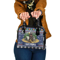 Bear Christmas Shoulder Handbag Camping I Hate People