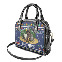 Bear Christmas Shoulder Handbag Camping I Hate People