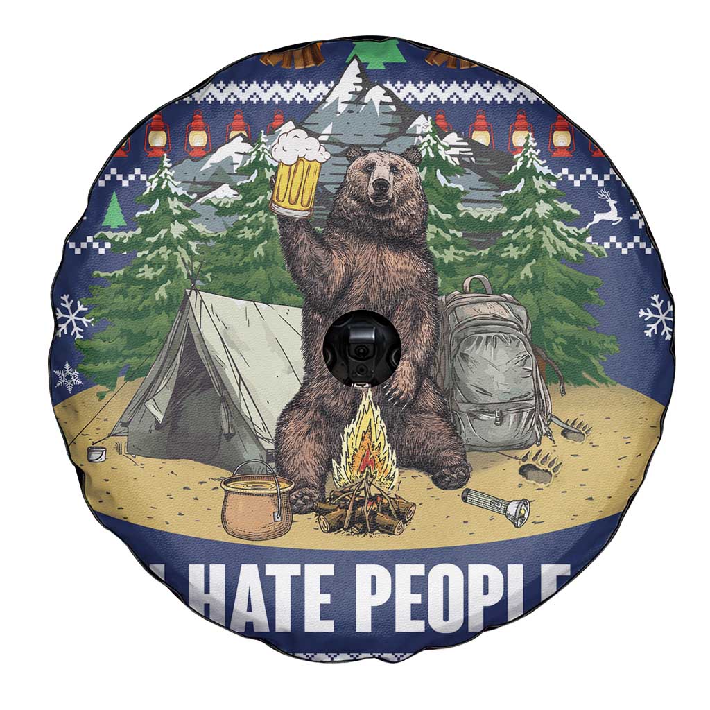 Bear Christmas Spare Tire Cover Camping I Hate People - Wonder Print Shop