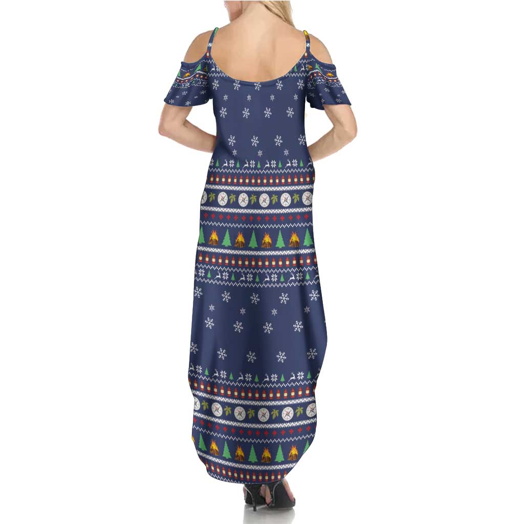 Bear Christmas Summer Maxi Dress Camping I Hate People - Wonder Print Shop