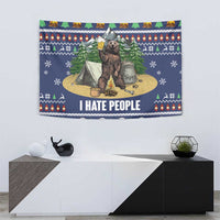 Bear Christmas Tapestry Camping I Hate People - Wonder Print Shop