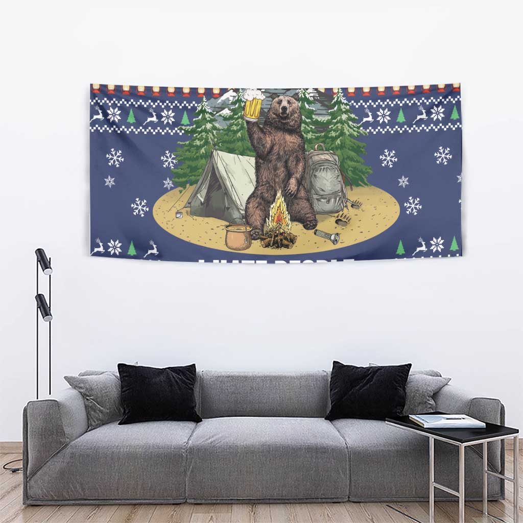 Bear Christmas Tapestry Camping I Hate People - Wonder Print Shop