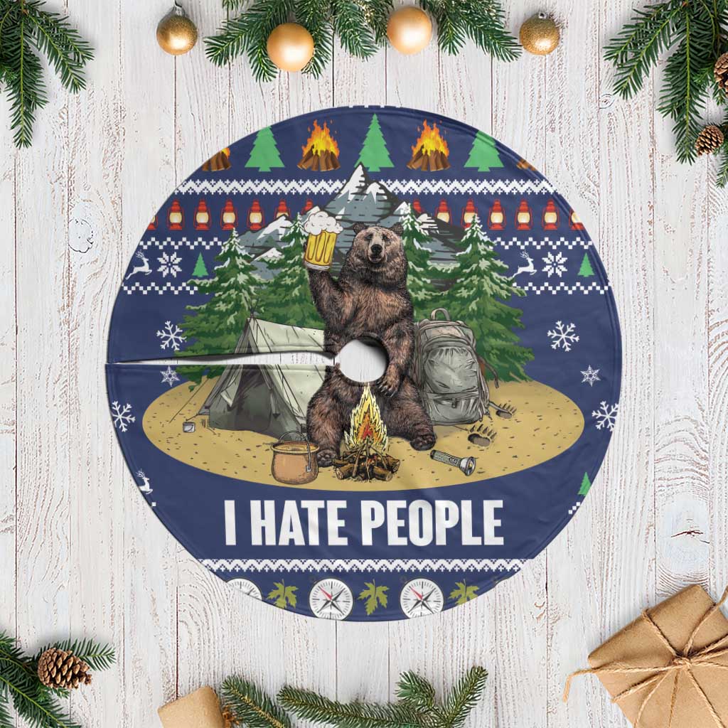 Bear Christmas Tree Skirt Camping I Hate People - Wonder Print Shop