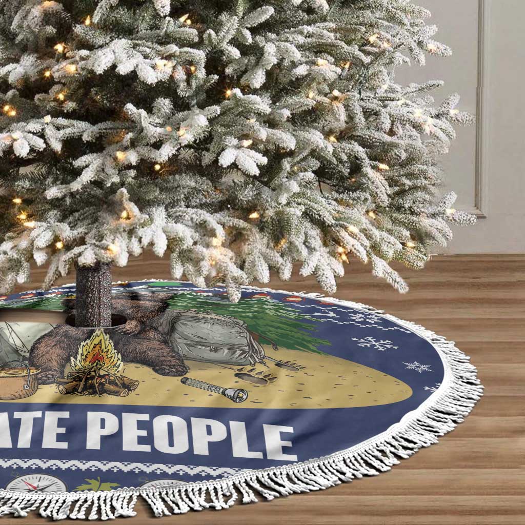 Bear Christmas Tree Skirt Camping I Hate People - Wonder Print Shop