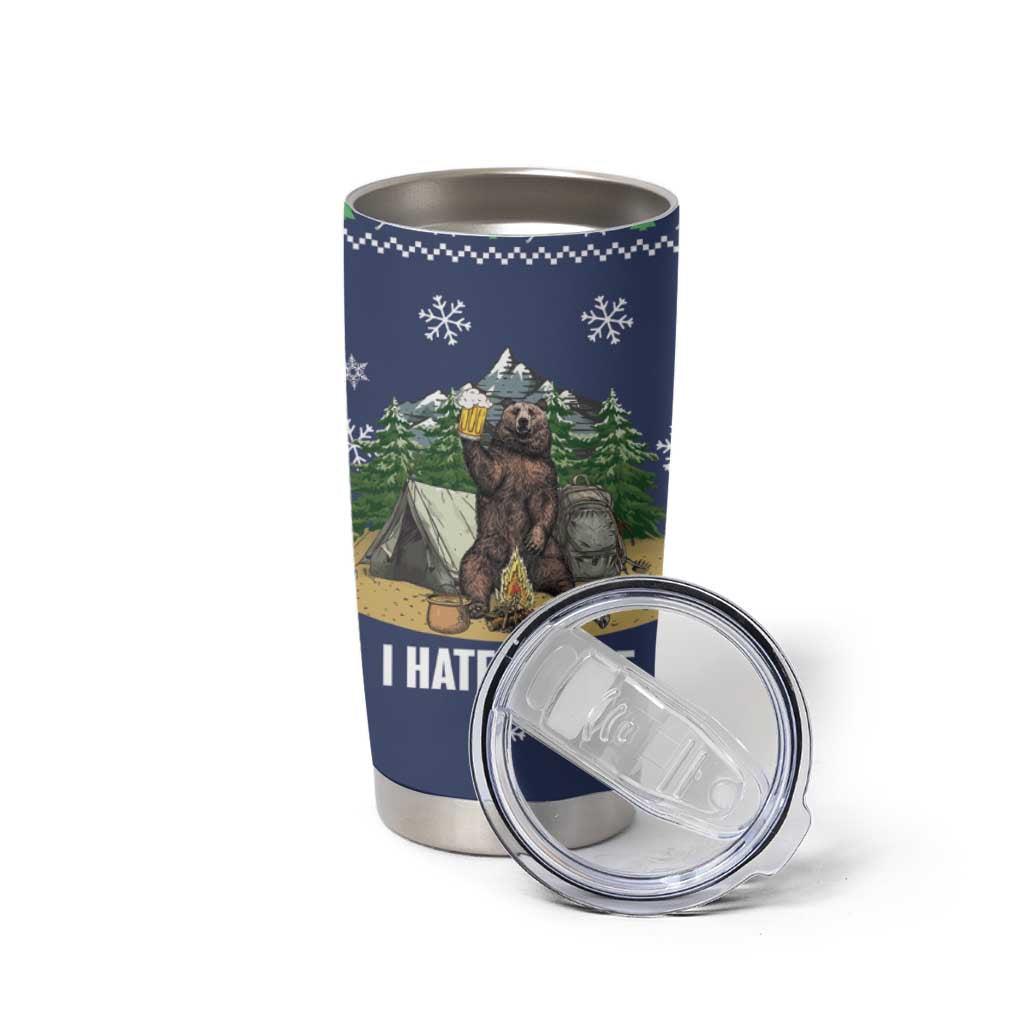 Bear Christmas Tumbler Cup Camping I Hate People - Wonder Print Shop