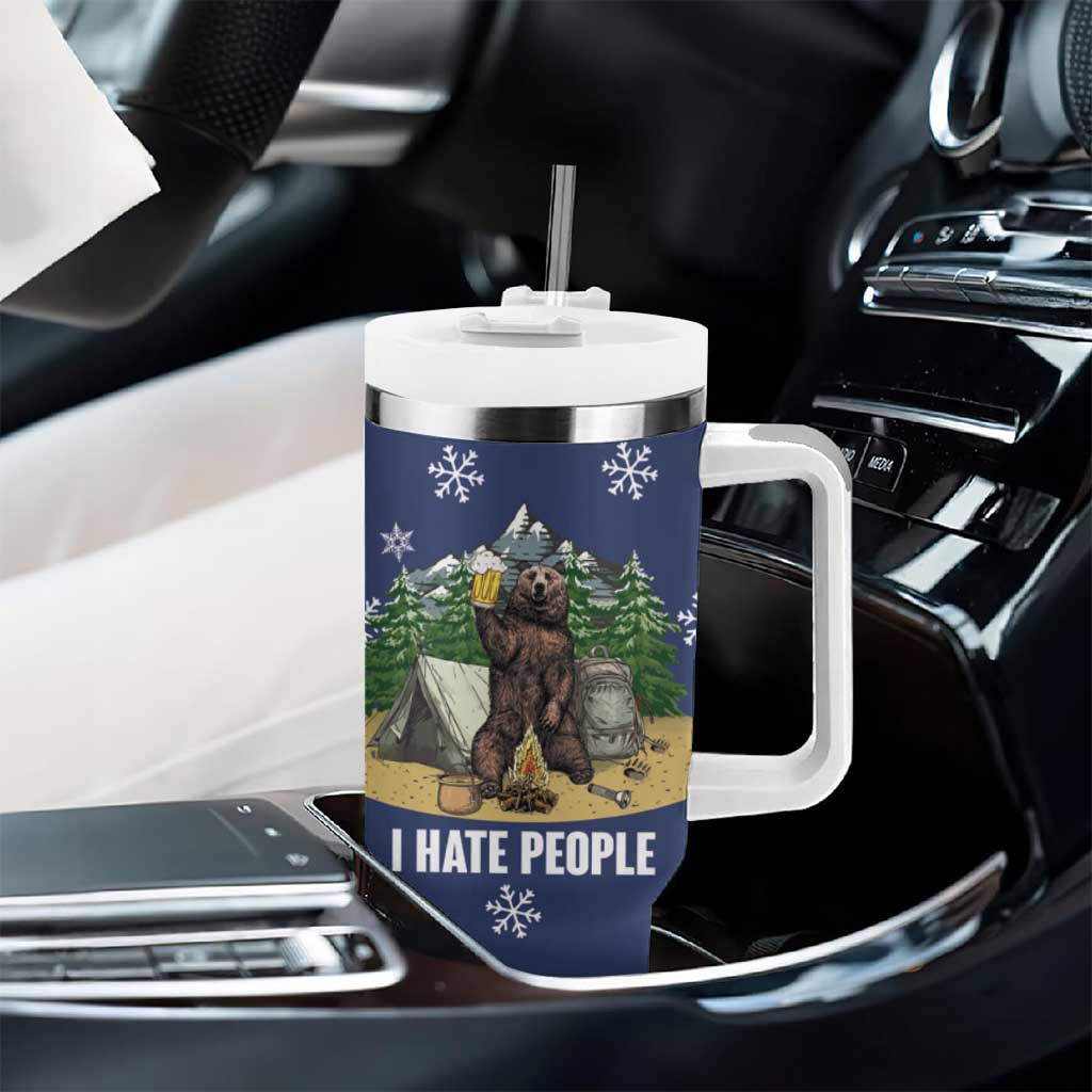Bear Christmas Tumbler With Handle Camping I Hate People - Wonder Print Shop