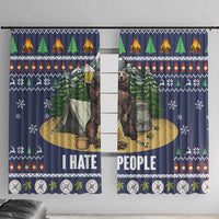 Bear Christmas Window Curtain Camping I Hate People - Wonder Print Shop