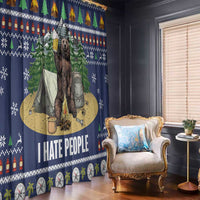 Bear Christmas Window Curtain Camping I Hate People - Wonder Print Shop