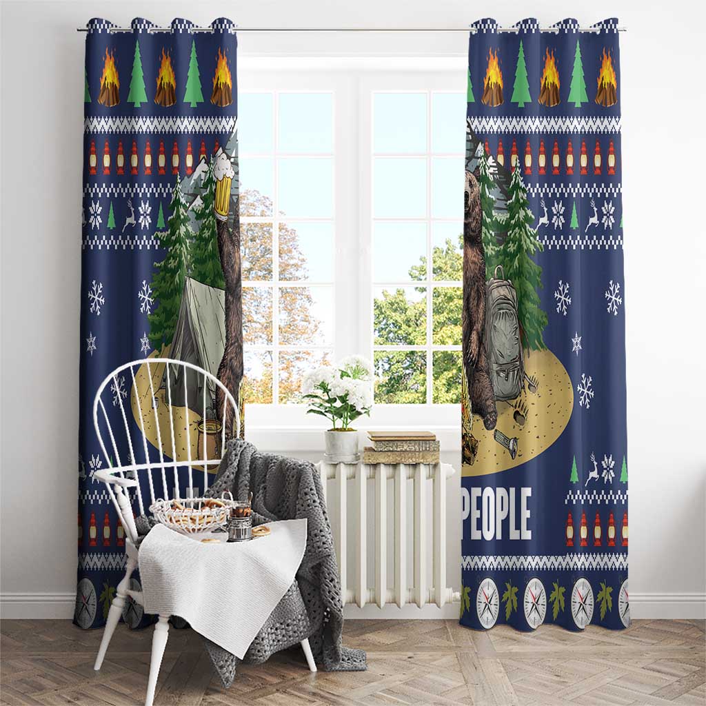 Bear Christmas Window Curtain Camping I Hate People - Wonder Print Shop