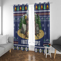Bear Christmas Window Curtain Camping I Hate People - Wonder Print Shop