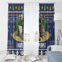 Bear Christmas Window Curtain Camping I Hate People - Wonder Print Shop